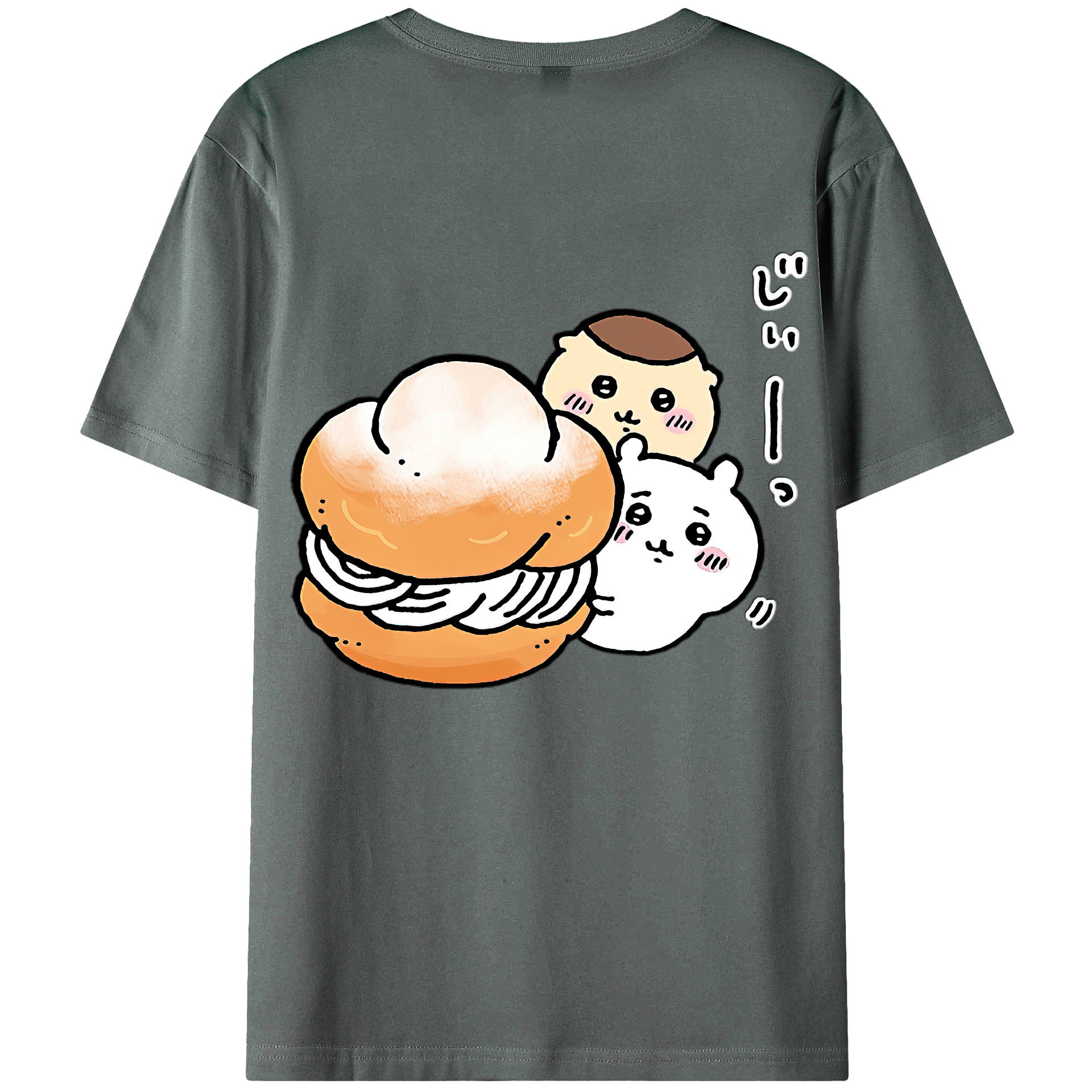 （画像用） ちいかわ くりまんじゅう Chii-kawa kuri manjū 綿100％半袖Tシャツ（背面プリント）